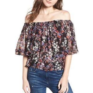 Misa LA off the shoulder floral top SZ Small